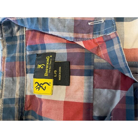 Browning Mens Multicolor Plaid Long Sleeve Western Button Up Shirt Large - Picture 10 of 15